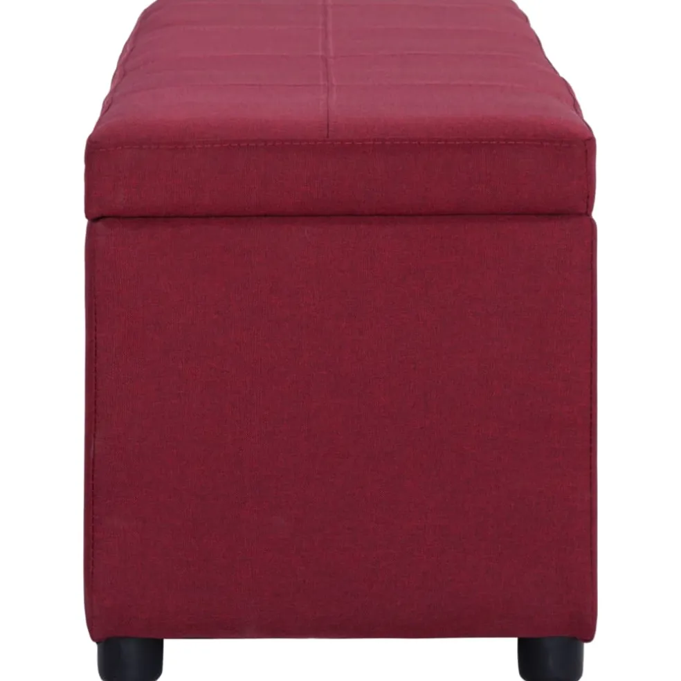 vidaXL Bankje met opbergvak 116 cm polyester wijnrood