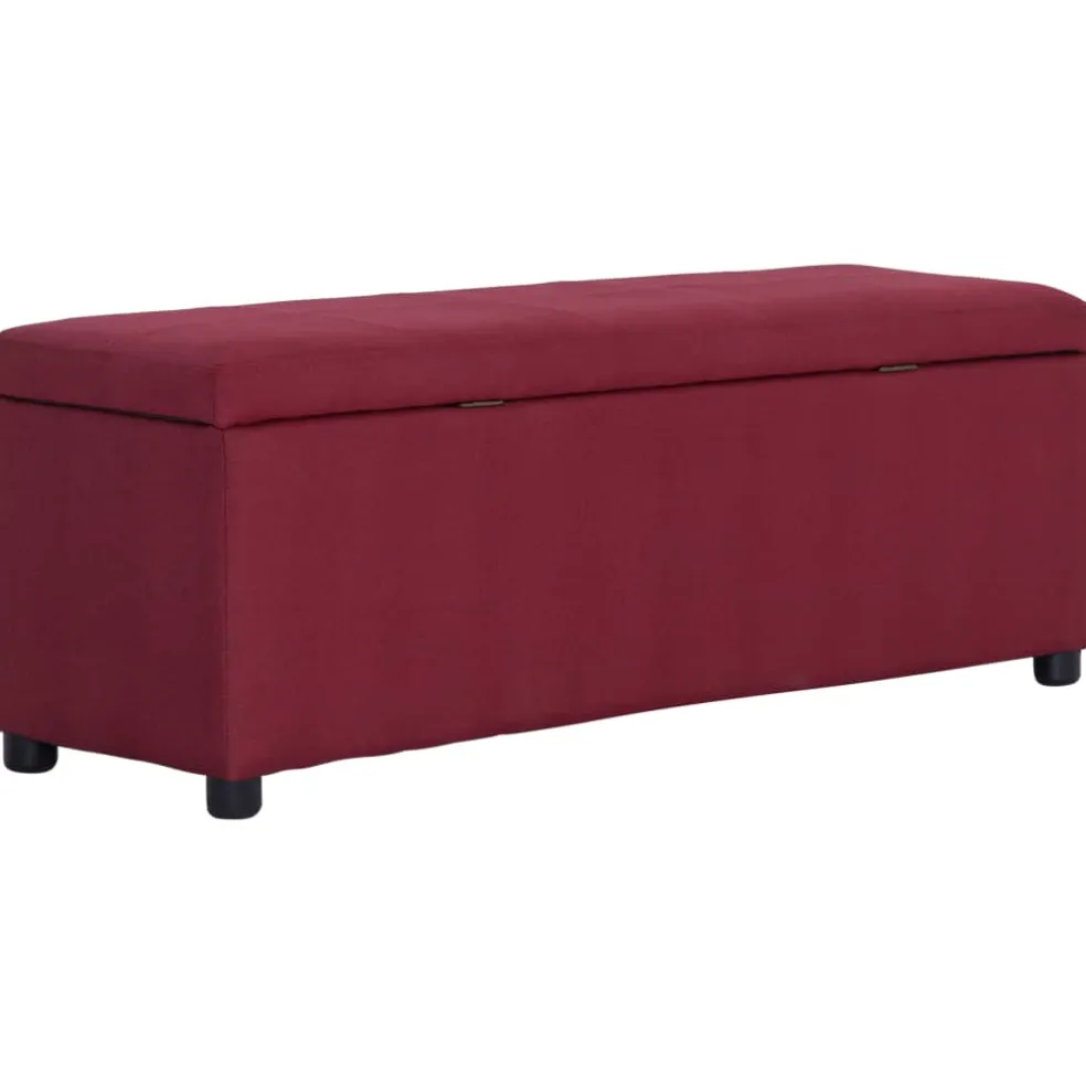 vidaXL Bankje met opbergvak 116 cm polyester wijnrood