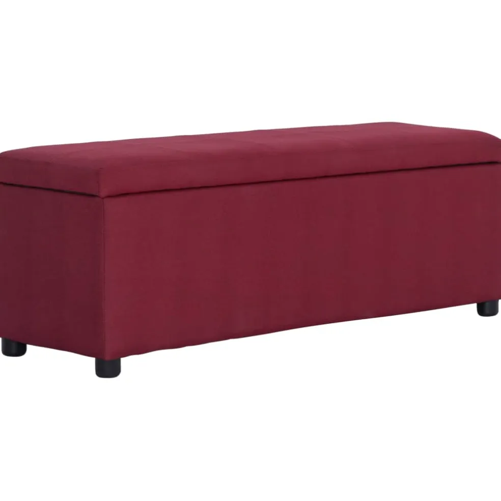 vidaXL Bankje met opbergvak 116 cm polyester wijnrood