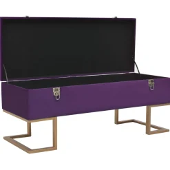 vidaXL Bankje met opbergvak 105 cm fluweel paars