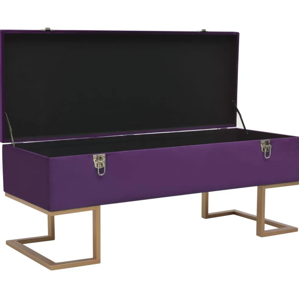 vidaXL Bankje met opbergvak 105 cm fluweel paars