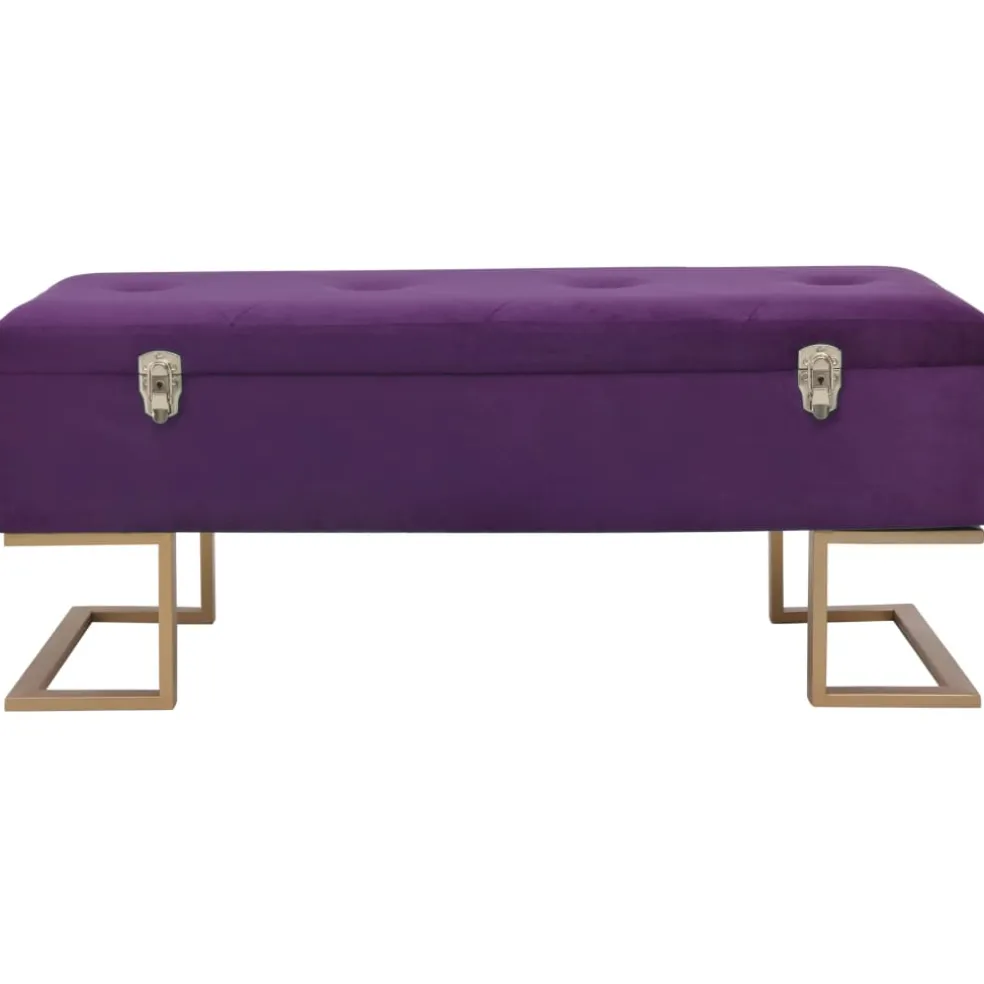 vidaXL Bankje met opbergvak 105 cm fluweel paars
