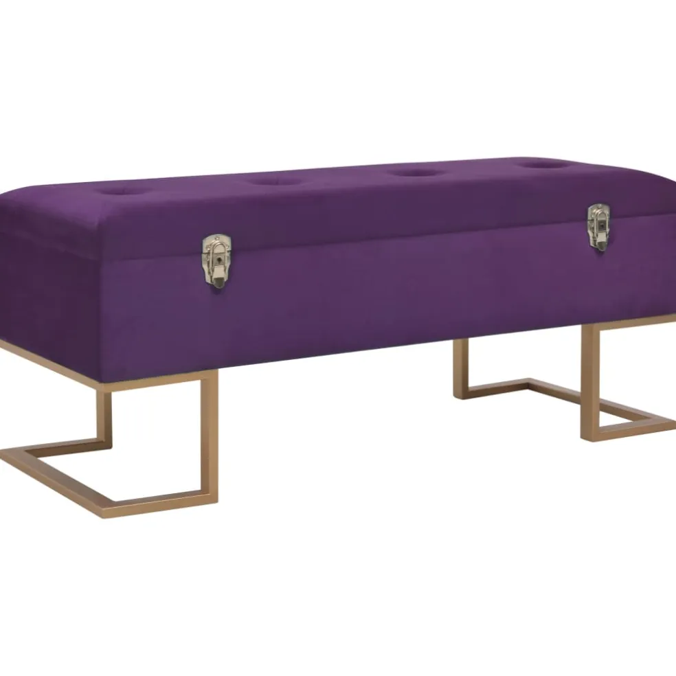 vidaXL Bankje met opbergvak 105 cm fluweel paars