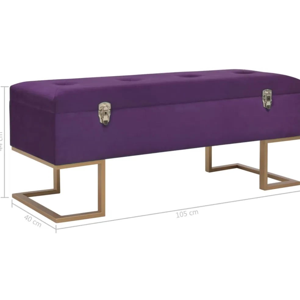 vidaXL Bankje met opbergvak 105 cm fluweel paars