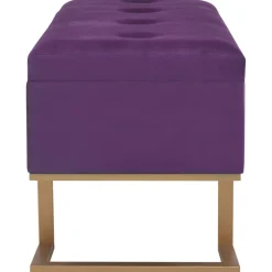 vidaXL Bankje met opbergvak 105 cm fluweel paars