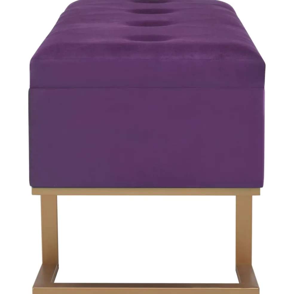 vidaXL Bankje met opbergvak 105 cm fluweel paars