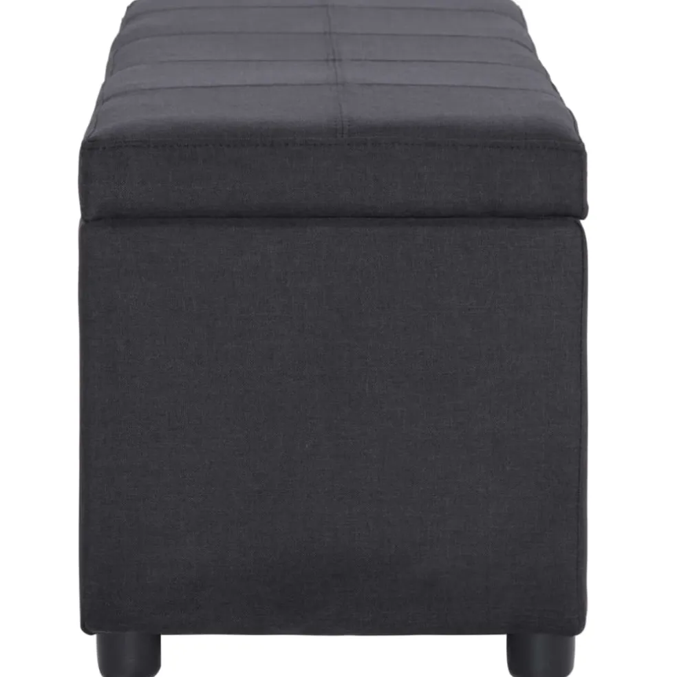 vidaXL Bankje met opbergvak 116 cm polyester zwart