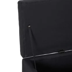 vidaXL Bankje met opbergvak 116 cm polyester zwart