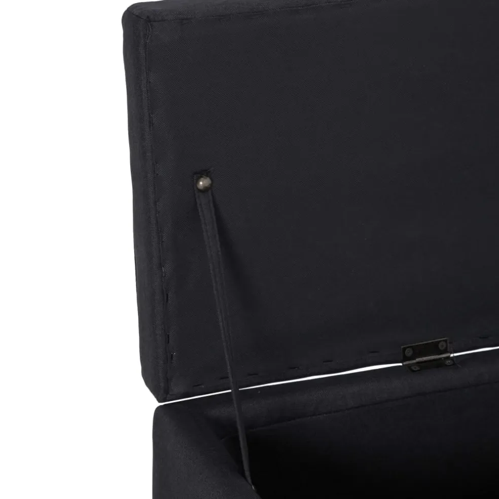 vidaXL Bankje met opbergvak 116 cm polyester zwart