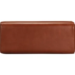 vidaXL Bankje turnbok 58 cm echt leer en massief mangohout bruin