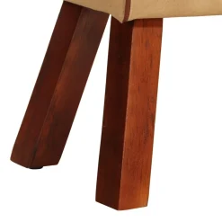 vidaXL Bankje turnbok 58 cm echt leer en massief mangohout bruin