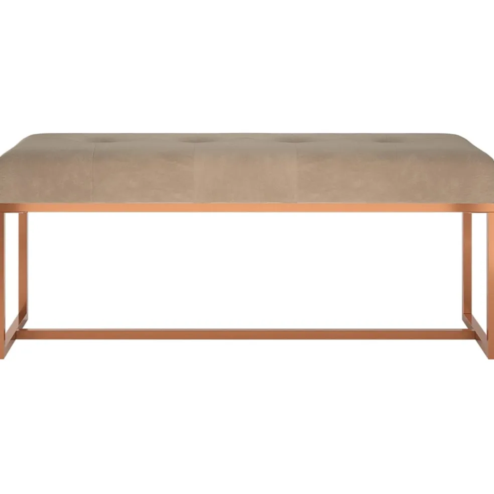 vidaXL Bankje 110x36x45 cm fluweel beige