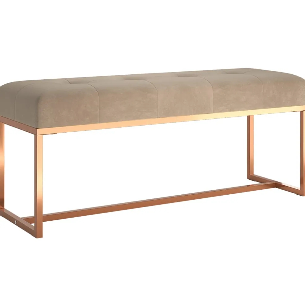 vidaXL Bankje 110x36x45 cm fluweel beige