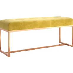 vidaXL Bankje 110x36x45 cm fluweel mosterdgeel