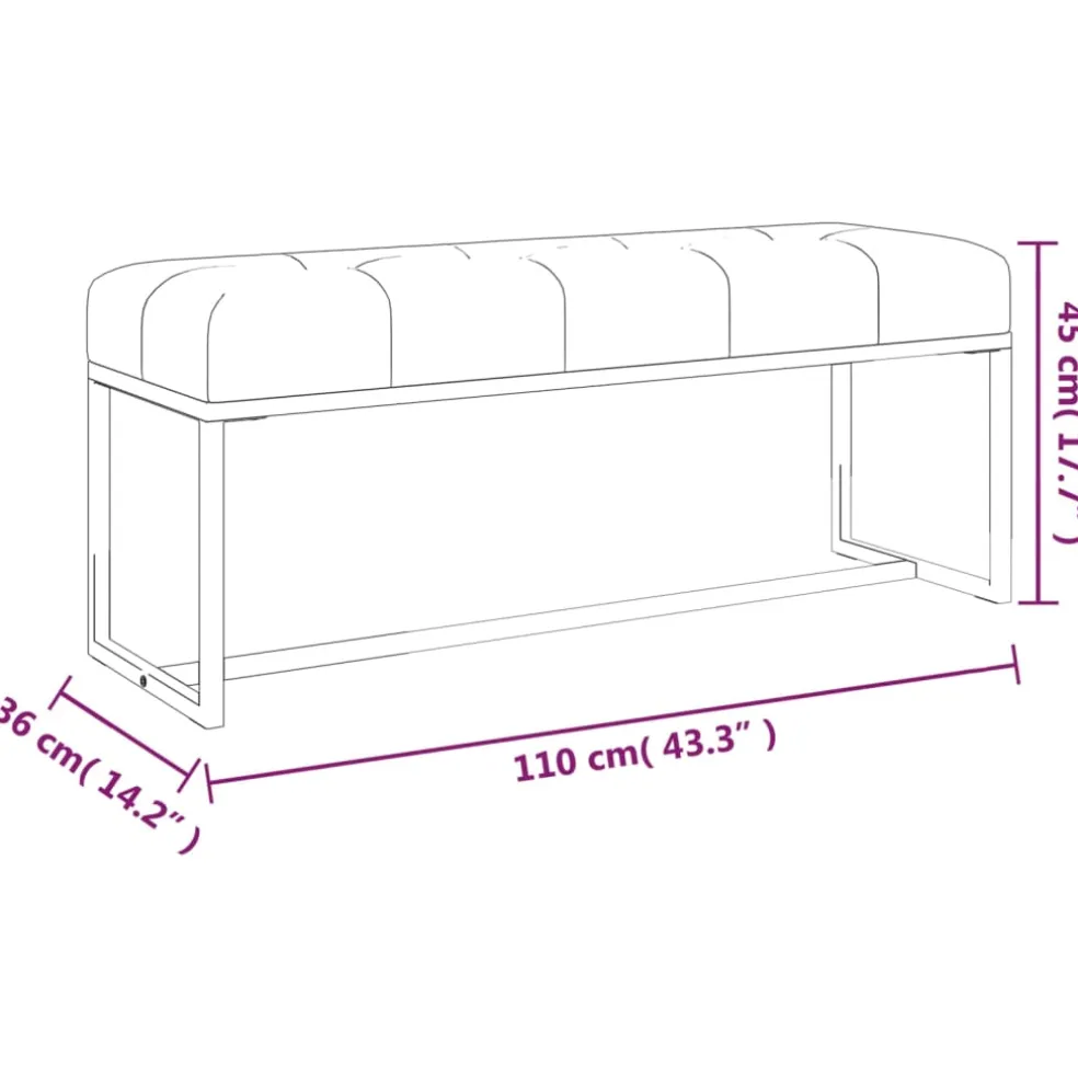 vidaXL Bankje 110x36x45 cm fluweel mosterdgeel