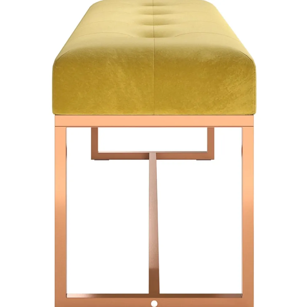 vidaXL Bankje 110x36x45 cm fluweel mosterdgeel