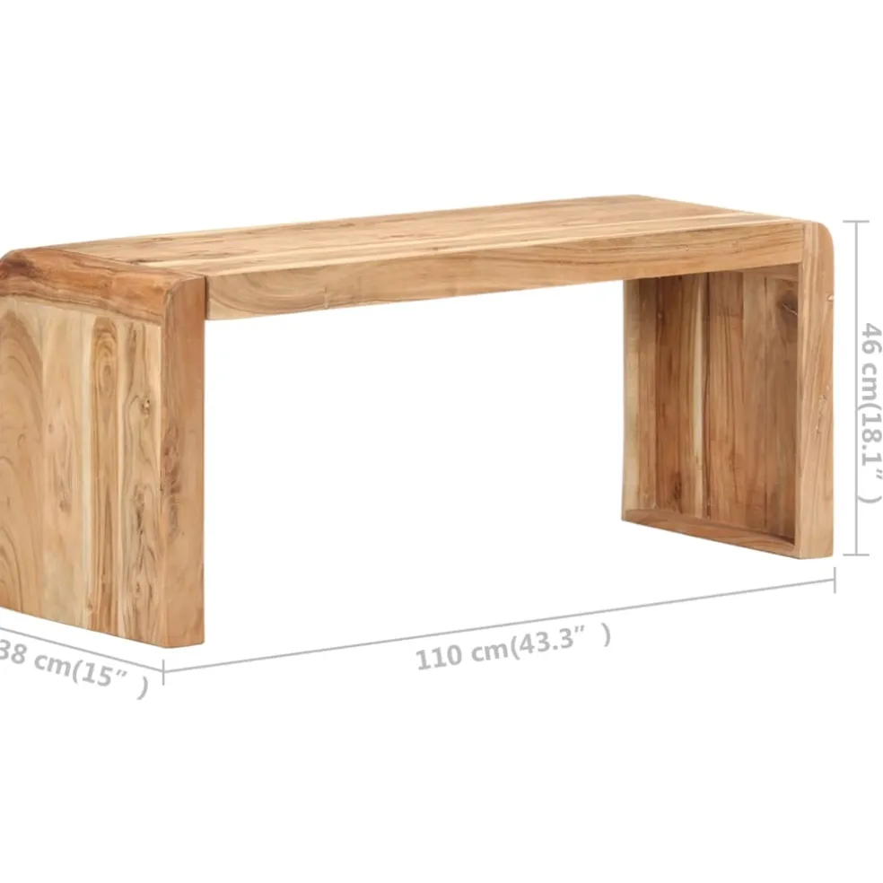 vidaXL Bankje 110x38x46 cm massief acaciahout