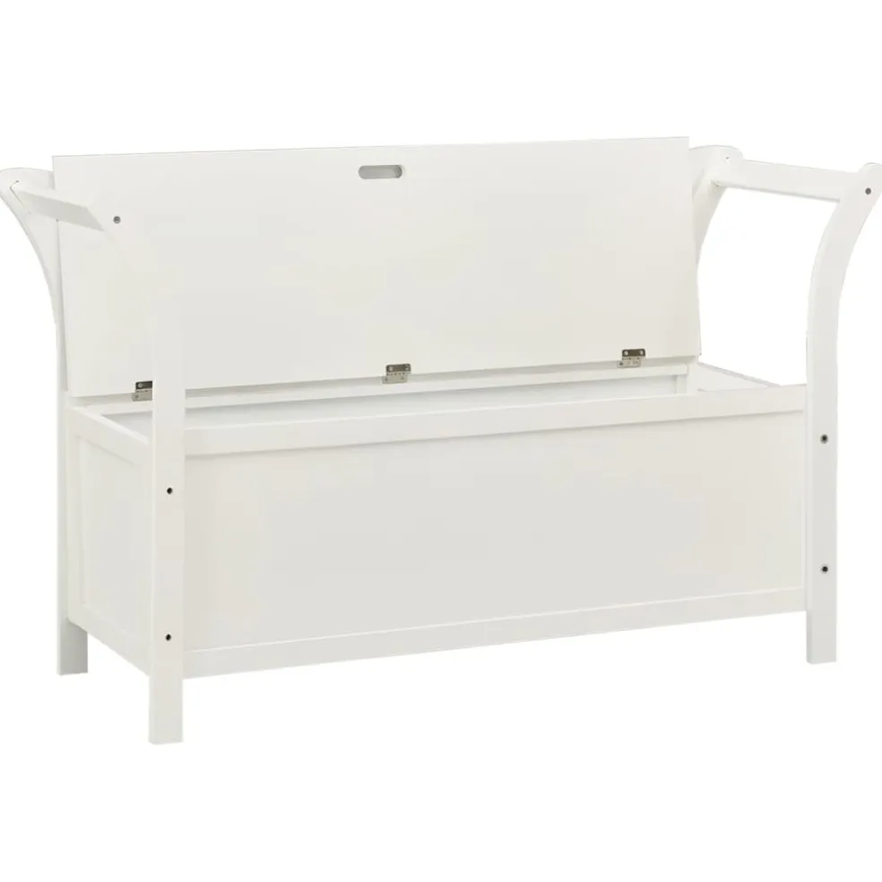vidaXL Bankje 107x45x75,5 cm massief vurenhout wit