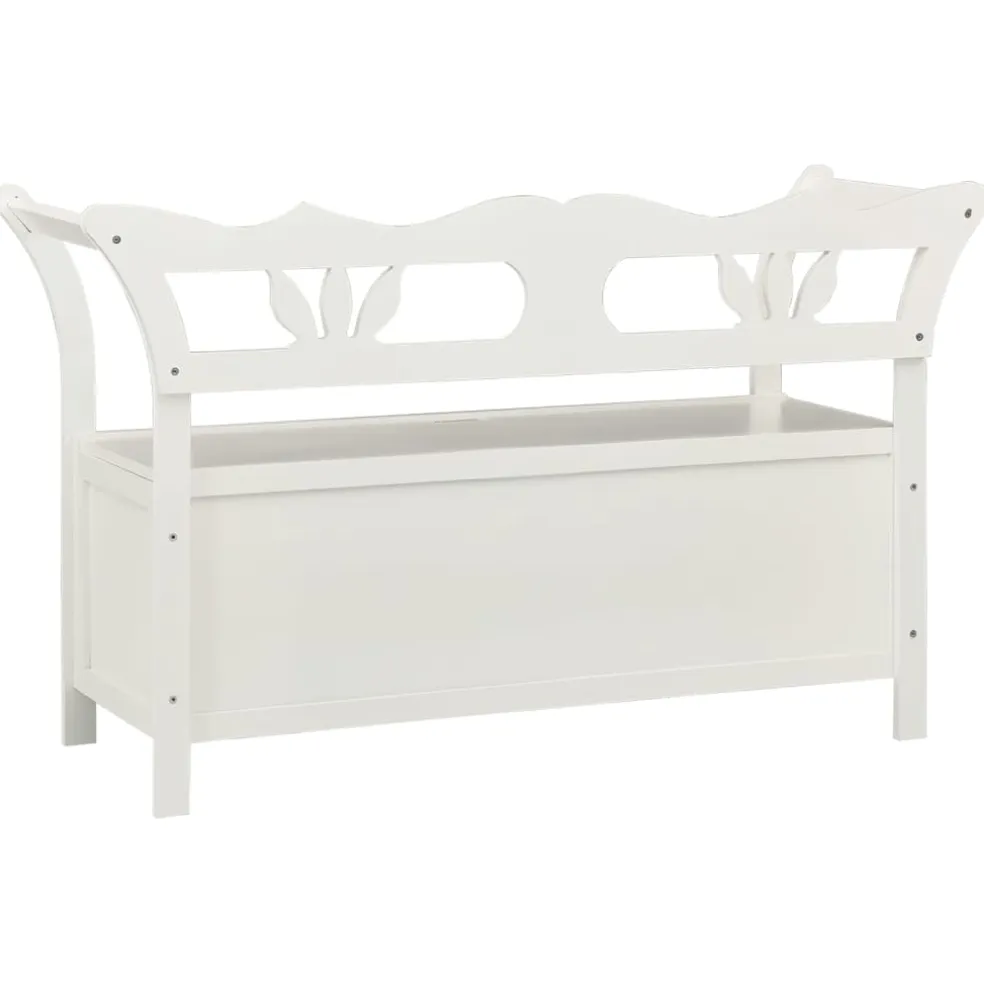 vidaXL Bankje 107x45x75,5 cm massief vurenhout wit
