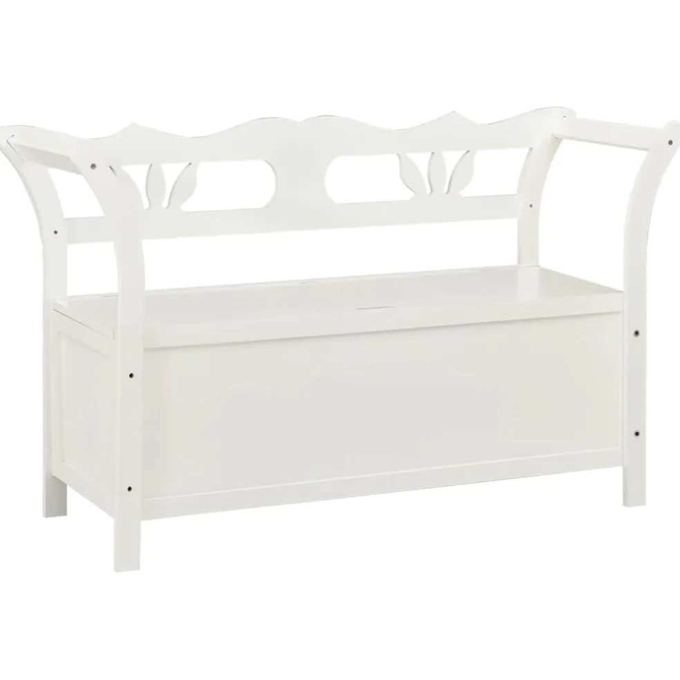 vidaXL Bankje 107x45x75,5 cm massief vurenhout wit