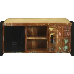 vidaXL Bank Kast Multikleur 100 x 35 x 50 cm Massief gerecycled hout