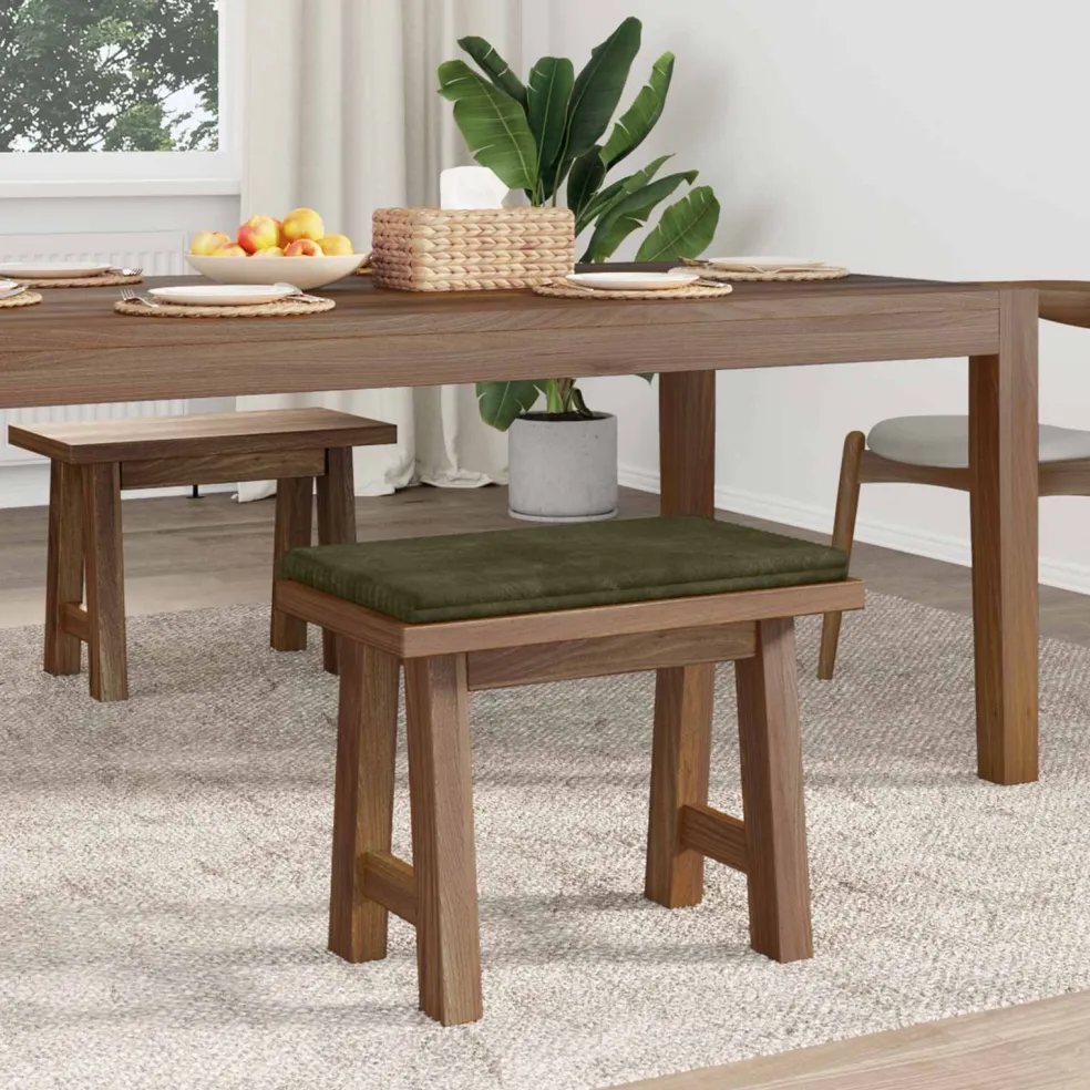 vidaXL Bankkussen Pluche Corduroy Groen Diepte 35 cm