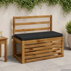 vidaXL Bankkussen SOEST 100% Polyester Zwart 60 x 40 x 5 cm