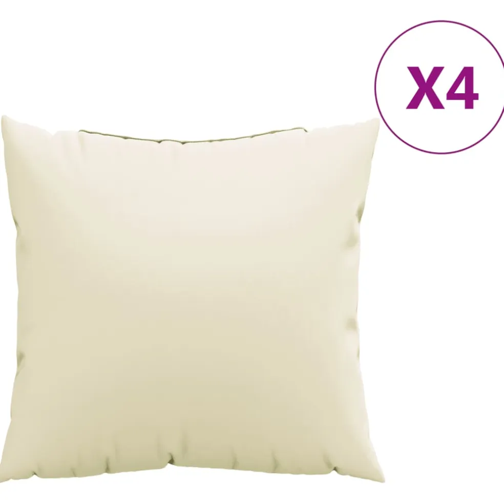 vidaXL Bankkussens 4 st 40x40 cm stof crèmekleurig