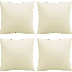 vidaXL Bankkussens 4 st 40x40 cm stof crèmekleurig