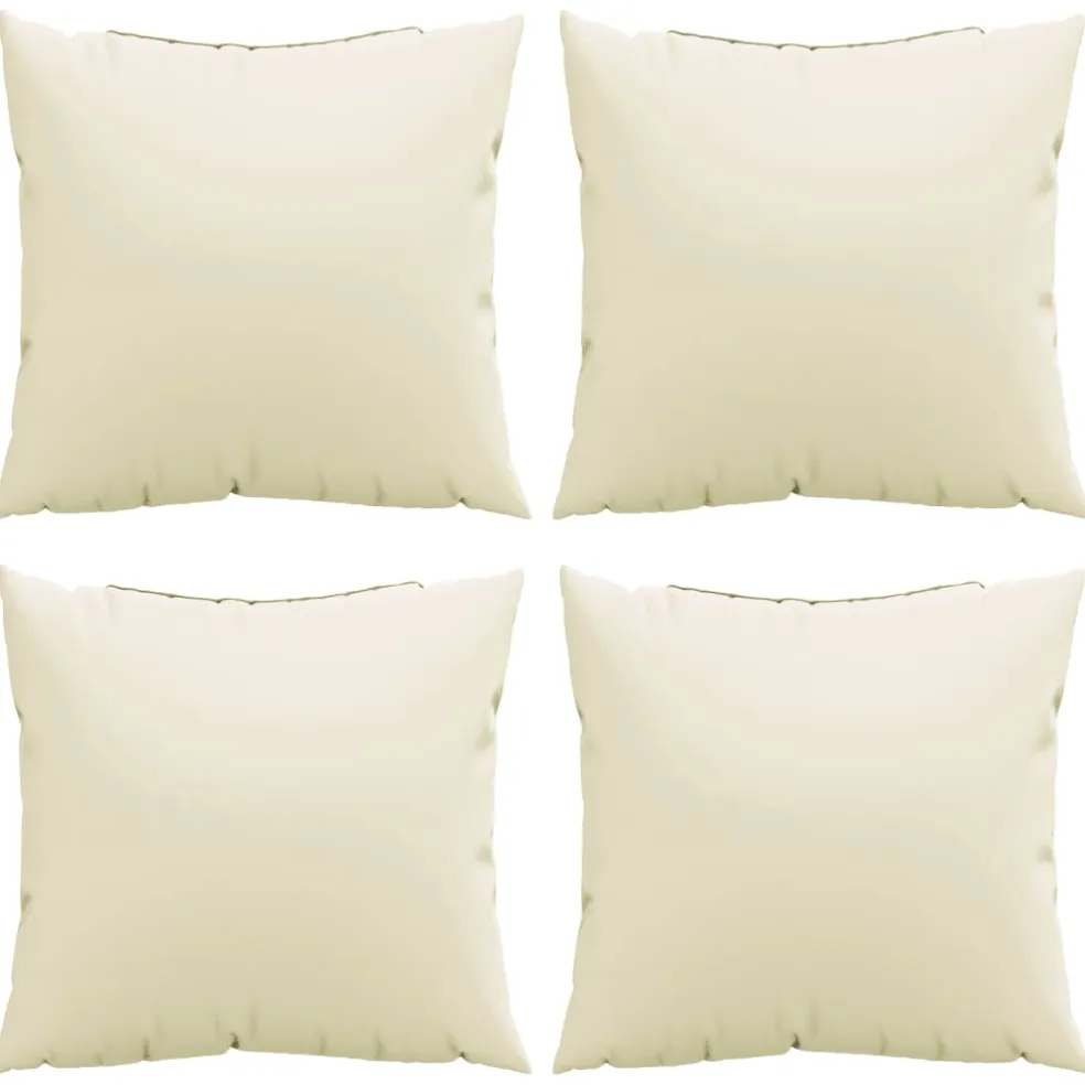 vidaXL Bankkussens 4 st 40x40 cm stof crèmekleurig