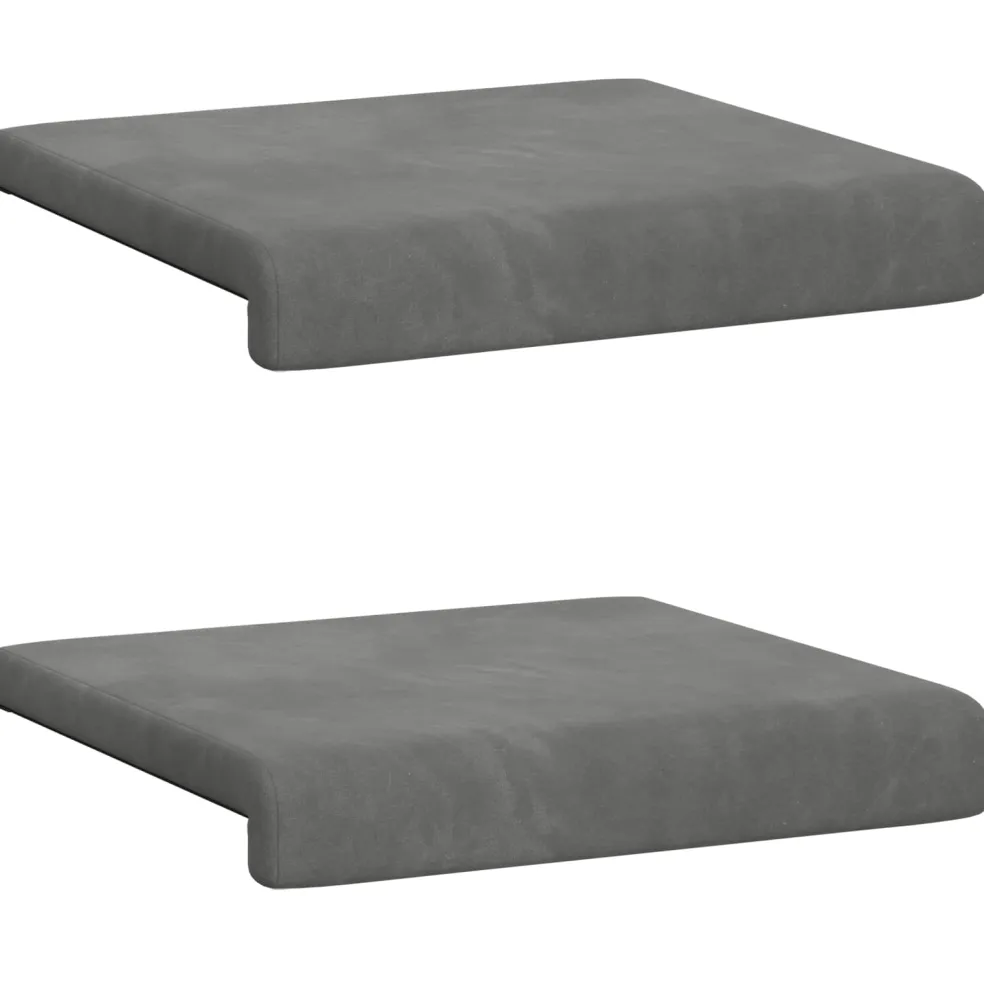 vidaXL Bankkussen 2 st fluweel Donkergrijs Diepte 35 cm