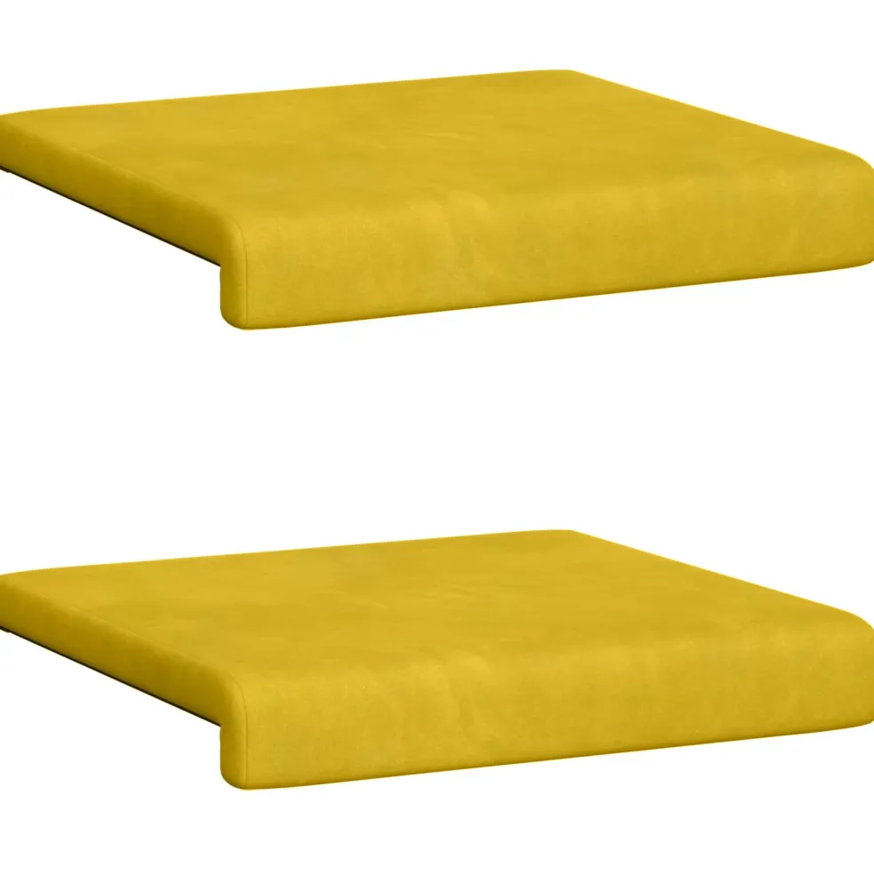 vidaXL Bankkussen 2 st fluweel Geel Diepte 35 cm