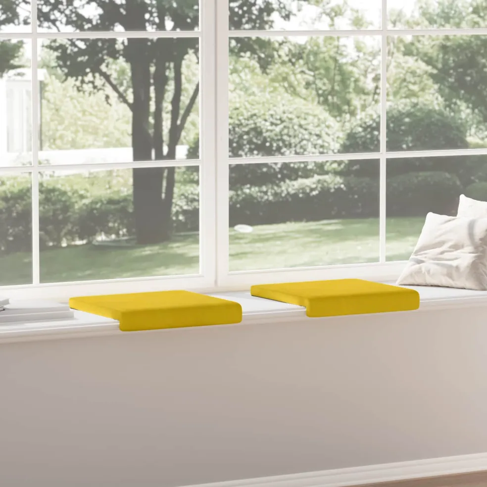 vidaXL Bankkussen 2 st fluweel Geel Diepte 35 cm