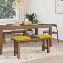 vidaXL Bankkussen 2 st fluweel Geel Diepte 35 cm