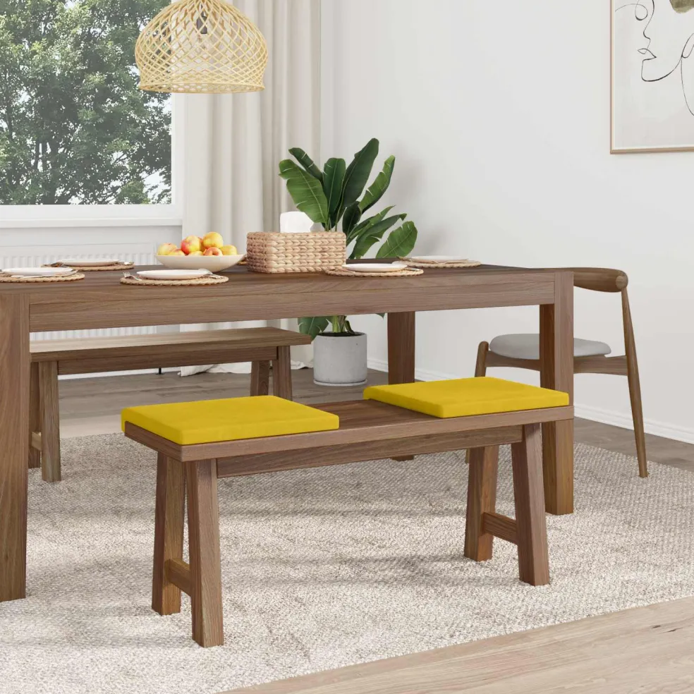 vidaXL Bankkussen 2 st fluweel Geel Diepte 35 cm