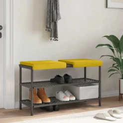vidaXL Bankkussen 2 st fluweel Geel Diepte 35 cm