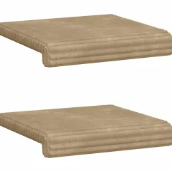 vidaXL Bankkussen 2 st Pluche Corduroy Taupe Diepte 35 cm