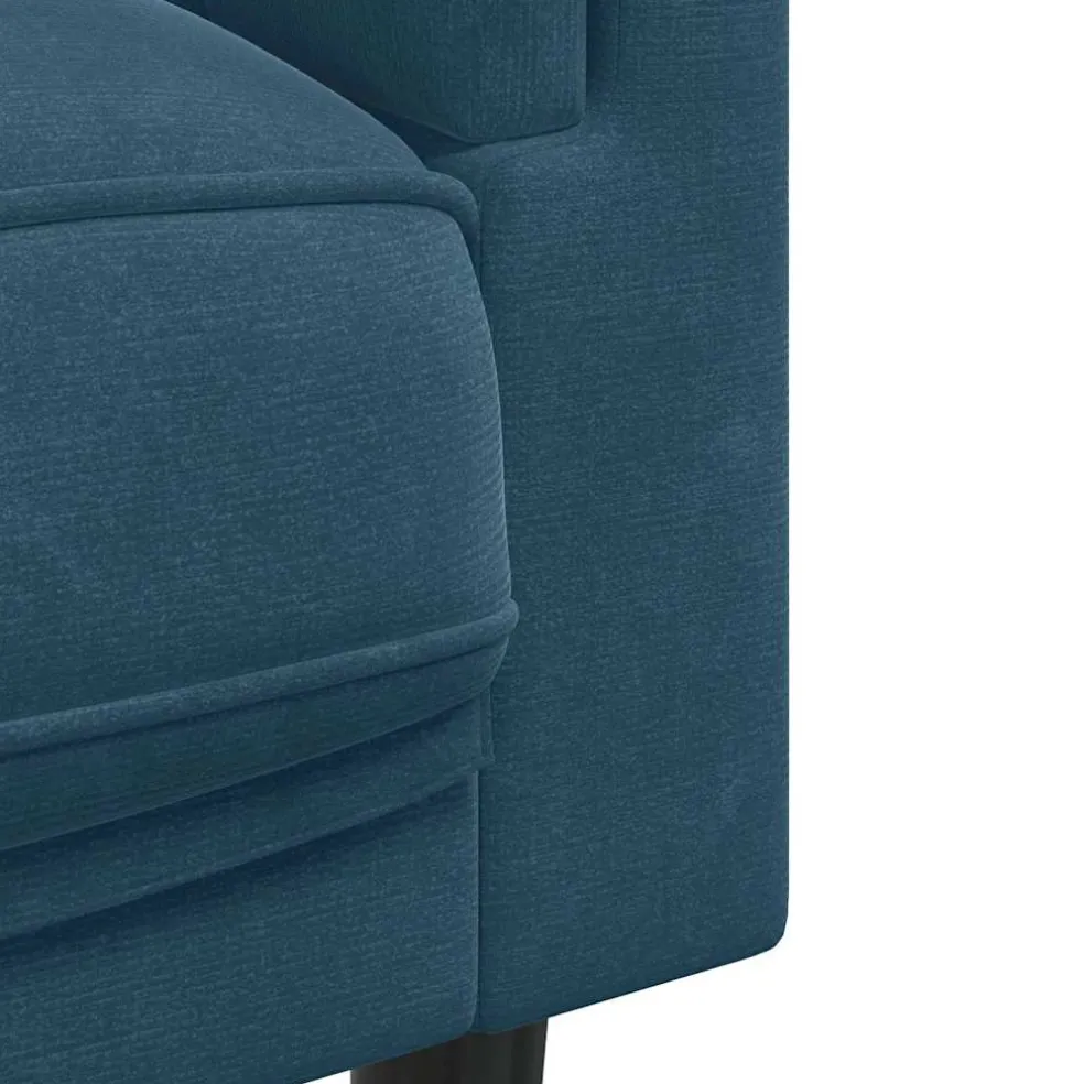vidaXL Bank met kussens 3-zits fluweel blauw
