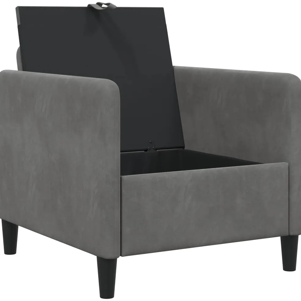 vidaXL Bank met opslag Donkergrijs 72 x 78 x 87 cm Polyester