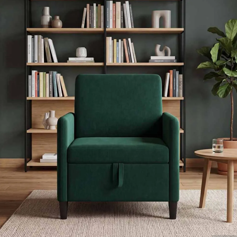 vidaXL Bank met opslag Donkergroen 72 x 78 x 87 cm Polyester