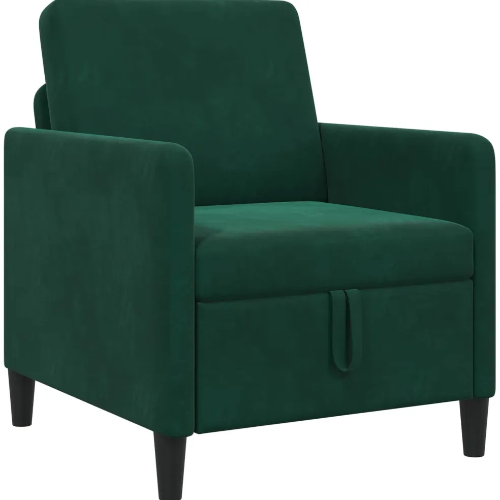 vidaXL Bank met opslag Donkergroen 72 x 78 x 87 cm Polyester