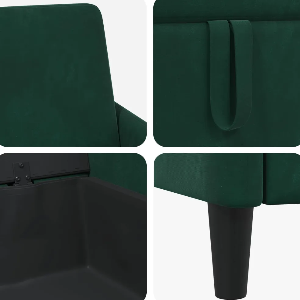 vidaXL Bank met opslag Donkergroen 72 x 78 x 87 cm Polyester
