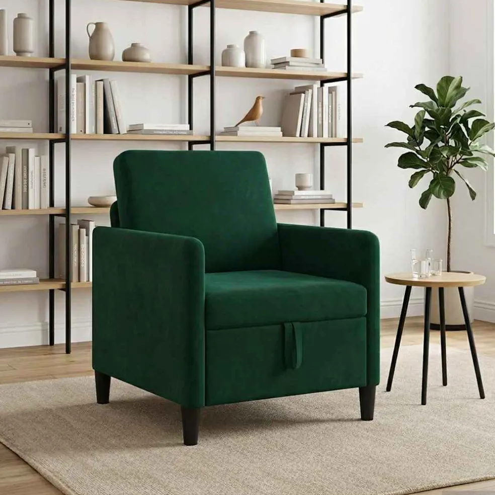 vidaXL Bank met opslag Donkergroen 72 x 78 x 87 cm Polyester