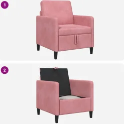 vidaXL Bank met opslag Roze 72 x 78 x 87 cm Polyester