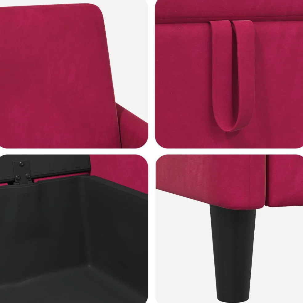 vidaXL Bank met opslag Wijnrood 72 x 78 x 87 cm Polyester
