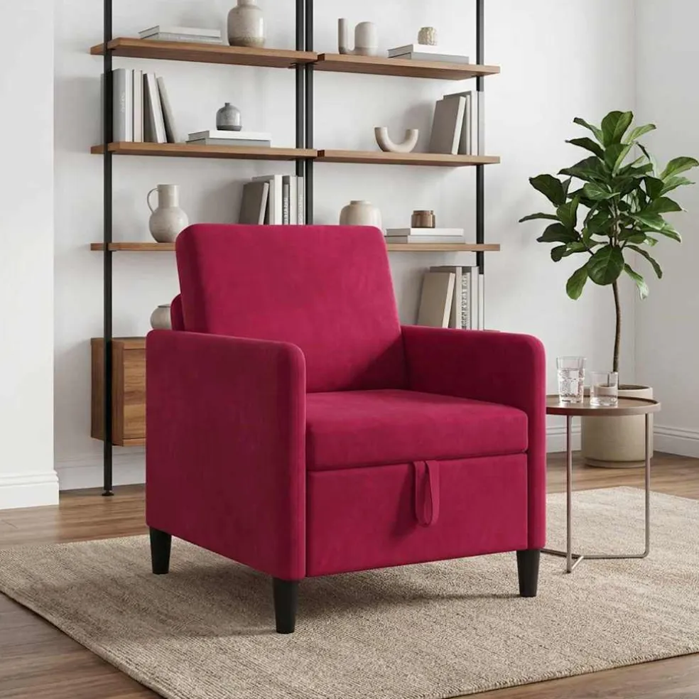 vidaXL Bank met opslag Wijnrood 72 x 78 x 87 cm Polyester