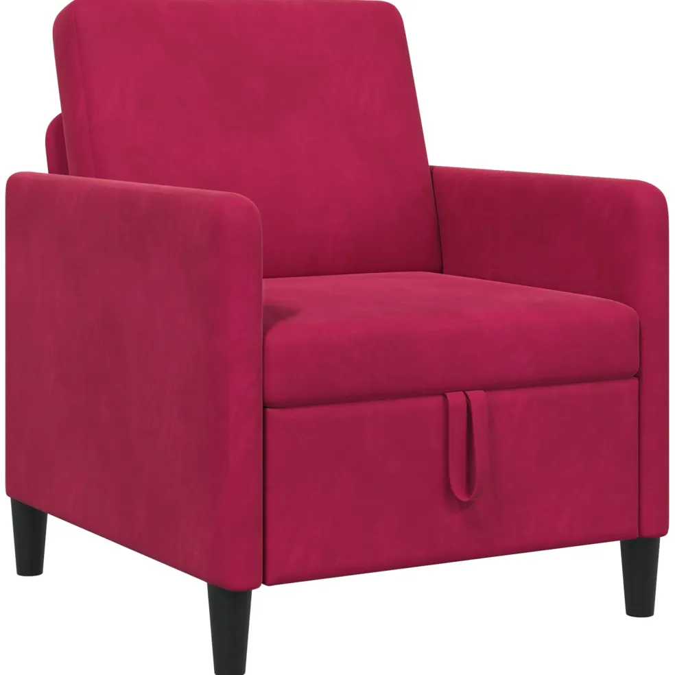 vidaXL Bank met opslag Wijnrood 72 x 78 x 87 cm Polyester