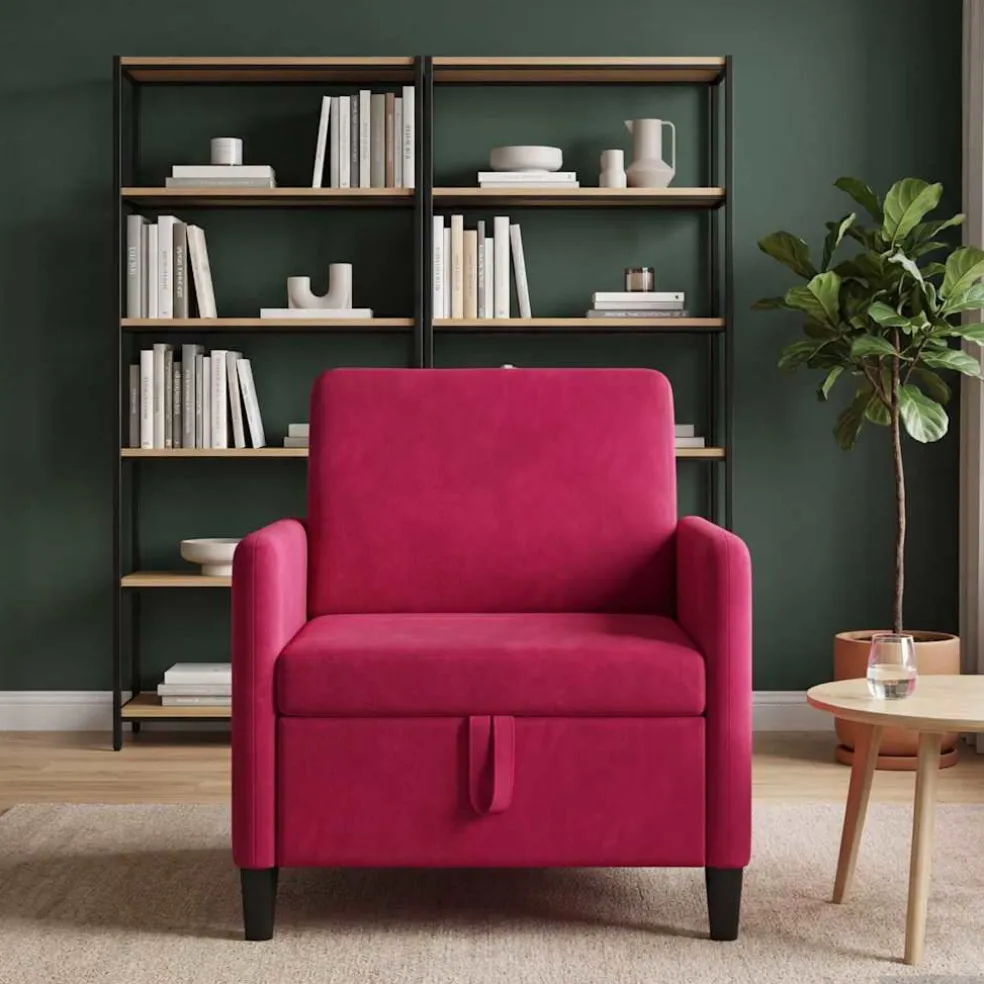 vidaXL Bank met opslag Wijnrood 72 x 78 x 87 cm Polyester