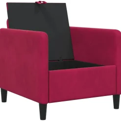 vidaXL Bank met opslag Wijnrood 72 x 78 x 87 cm Polyester