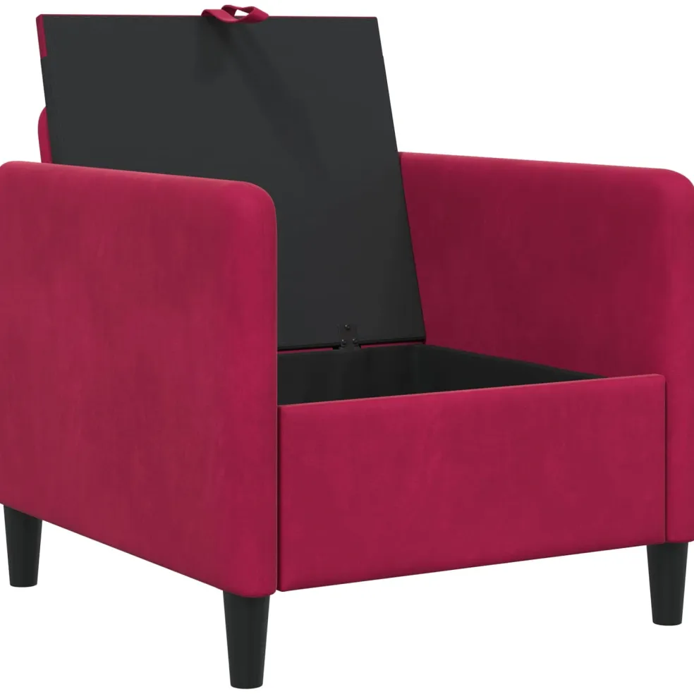 vidaXL Bank met opslag Wijnrood 72 x 78 x 87 cm Polyester